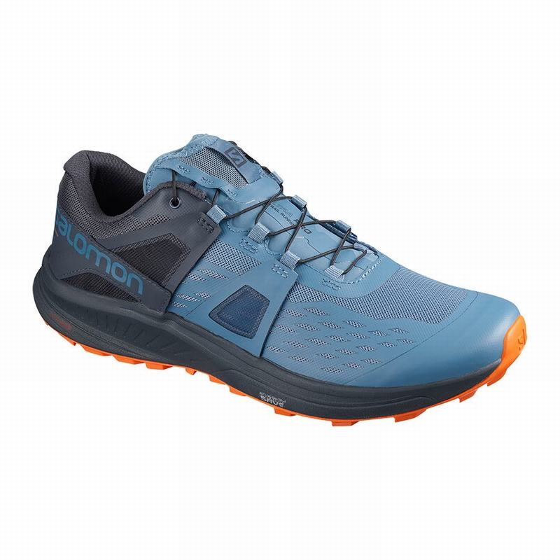 Salomon Israel ULTRA /PRO - Mens Trail Running Shoes - Blue/Red Orange (XWOA-53176)